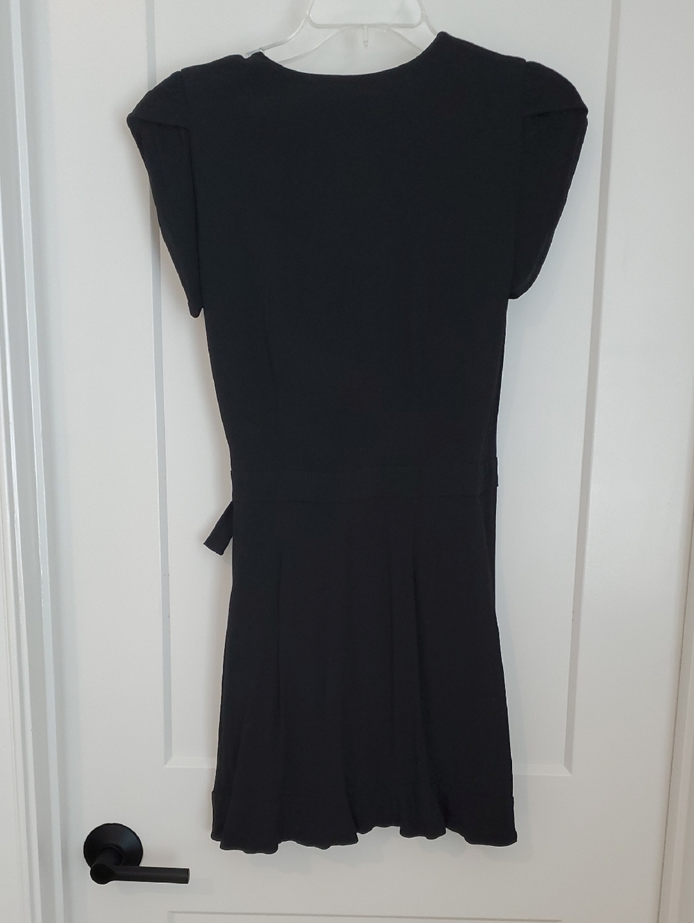 LOFT Petite Black Tie-Waist Mini Wrap Dress Skort 00P - Picture 6 of 8
